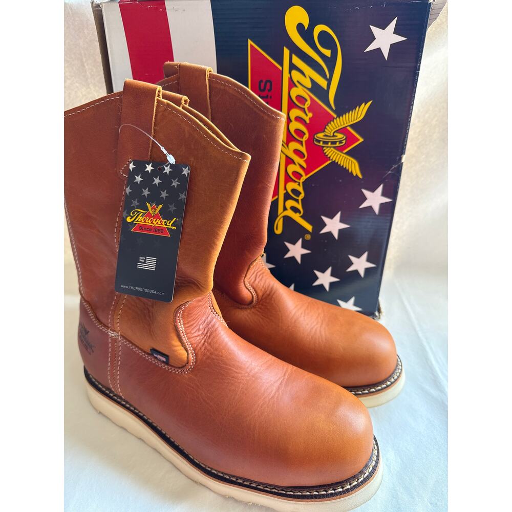 Thorogood Work Boots 11" Wellington Mens 9.5D Steel Toe, EH Leather 804-4205